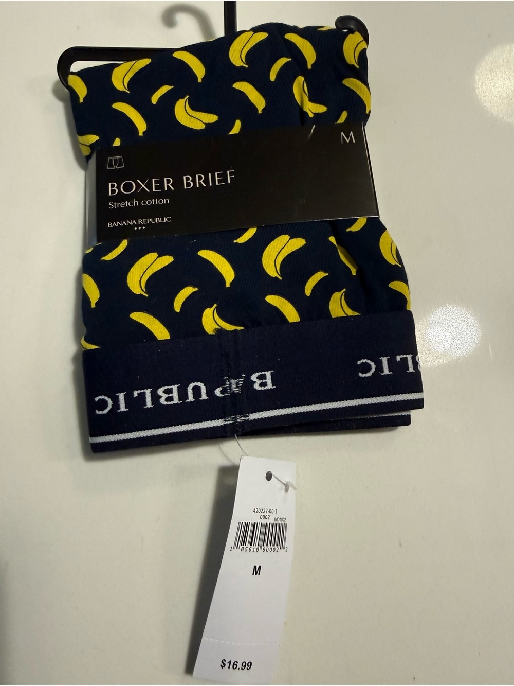 Banana Republic Navy Boxer Briefs with Yellow Banana Pattern